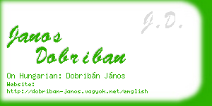 janos dobriban business card