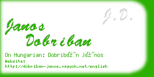 janos dobriban business card